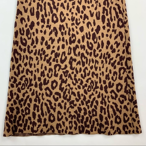 J. Crew Leopard Knit Merino Wool Skirt Small - Picture 5 of 9